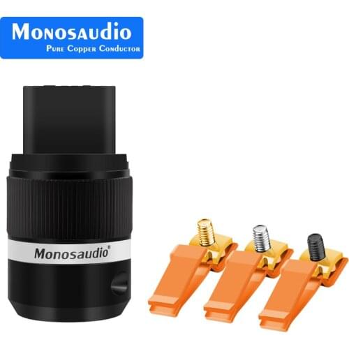 Monosaudio F120 99.998% Pure Copper 20A IEC C7 power Plug,20A Connectors IEC Female power Plug,10A-15A/ 250V plug