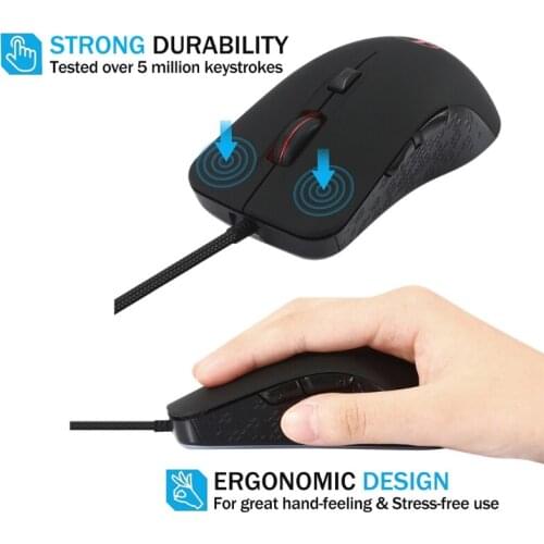 Multi-Function Winter Universal 2400 DPI Heating Warmer Hands USB Wired Gaming Mouse for Desktop Notebook Computer Laptop PC