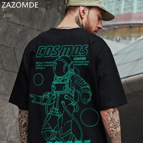 ZAZOMDE Hip Hop Streetwear Graffiti Letter Print T Shirt 2021 Men Harajuku Cotton T-Shirt Summer Short Sleeve Tshirt Tops Tees