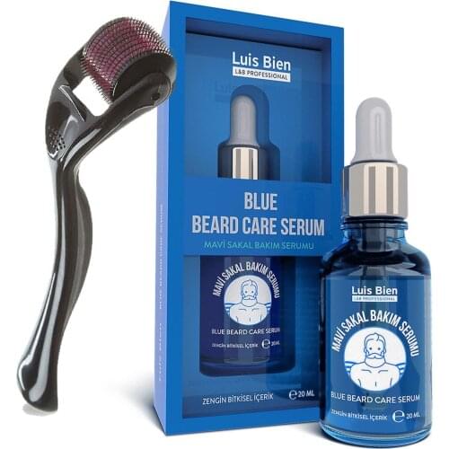 Blue Beard Gürleştirici Set set for scratching with bushy and groomed beard care Set strong well-maintained and beautiful sakallariçin serum