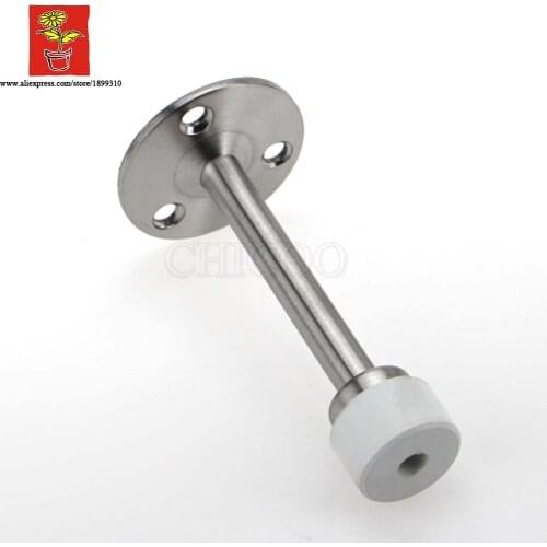 Wholesale 10PCS 304 Stainless steel wall mounted Door stopper , white rubber doorstops,decorative door stop