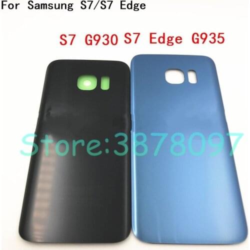 New For Samsung Galaxy S7 G930/ S7 Edge G935 Glass Rear Back Battery Door Housing Cover 3M Glue Replacement Repair Spare Parts