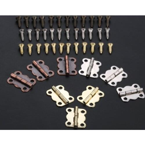 50pcs Butterfly Hinges 16*12mm w/screws 4 Holes Silver/Red Copper/Gold Decor Cabinet Wooden Box Jewelry Gift Wine Case Vintage