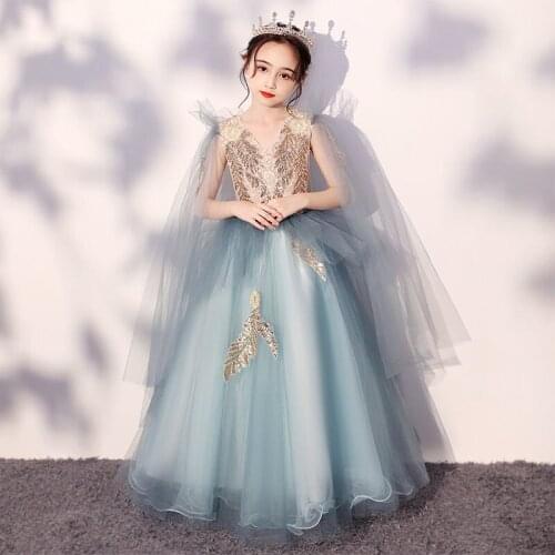 Sequins Girls Dresses Kids Birthday Party Gowns Pageant Dresses Kids Clothes for wedding evening dress Bling Ball Gowns