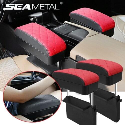 PU Leather Car Armrest Box Universal Car Center Console Armrest Cushion Adjustable Auto Elbow Support Arm Rest Pads Accessories