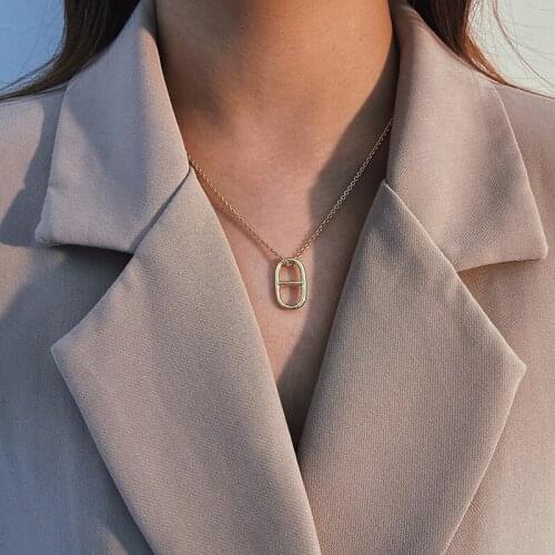 18K Gold 100% Authentic 925 Sterling silver Chain Pendant choker short Necklace C-A932A