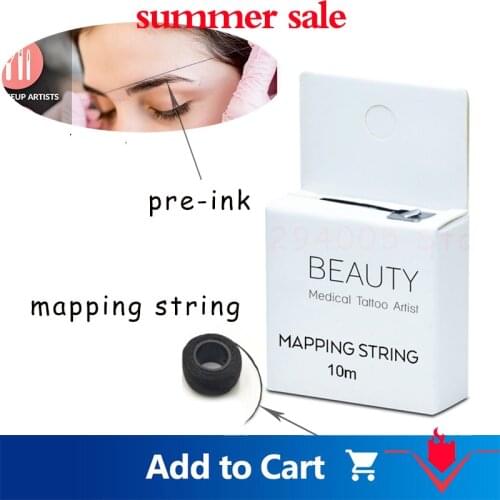 Pre-Inked Brow Mapping Strings pigment string for Microblading PMU Accessories Brow Mapping Thread For Eyebrow Permanent Makeup
