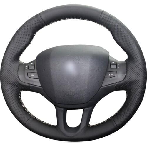 Hand-stitched Diy PU Micro Fiber Leather Car Steering Wheel Cover for Peugeot 208 Peugeot 2008 Accessories