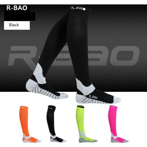 R-BAO Professional Men Women Sports Cycling Socks Compression Socks Running Marathon Hiking Long Socks Autumn Winter Leg Warm