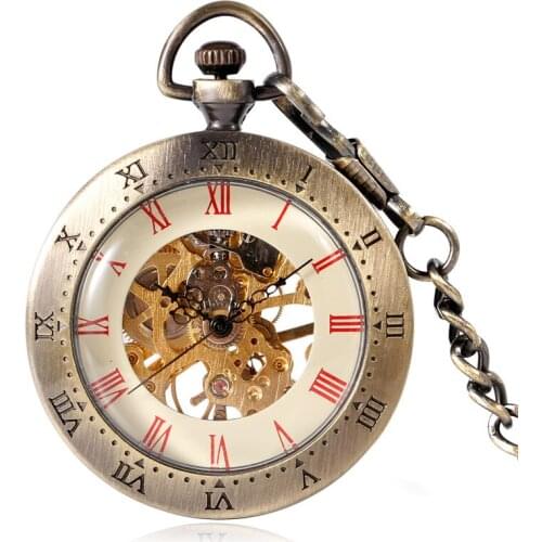 Hand Winding Retro Antique Style Nurse Pendant Steampunk Mechanical Pocket Watch Luxury Fashion Copper Open Face Women