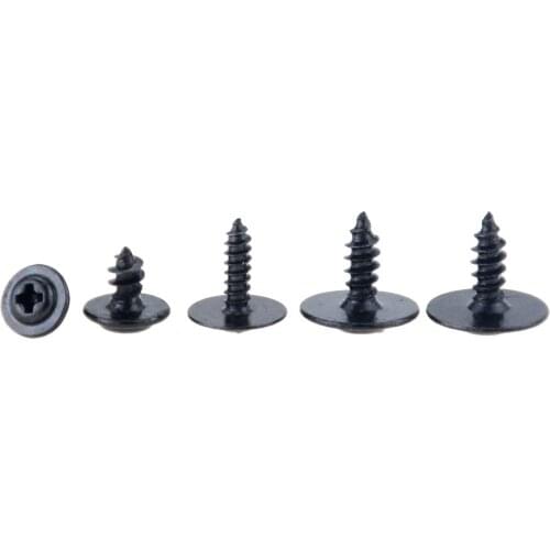 M1.4 M1.7 M2 M3 Black Carbon Steel PWA Cross Round Head Self Tapping Screw With Pad Pan Head Tapping Screws With Washer
