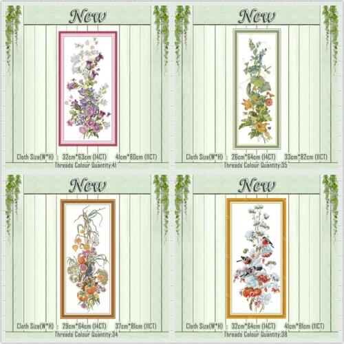 Spring summer season flower decor painting counted print on the canvas DMC 11CT 14CT kit Cross Stitch Embroidery needlework Sets