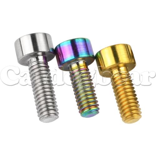 Catdogbear M4x10/12mm Titanium Bolts Allen Key Socket Square Head Screw Hexagon Titanium Bicycle Stem Screws for Bike Parts