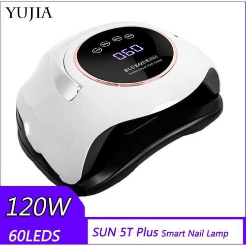 180W SUN BLUEQUE 5T Plus UV Manicure Machine 60/LED Ice Lamp For Drying Gel Oil 10s/30s/60s/99s Timer Auto Induction