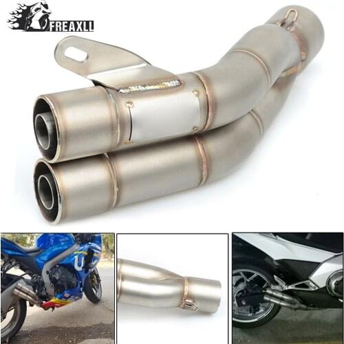 36-51MM Universal Motorcycle Double Exhaust Muffler Pipe escape moto For Suzuki YAMAHA MT07 Kawasaki Z 800 Ninja 1000 ZX-10R