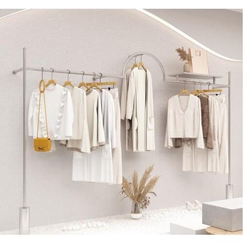 Stainless steel clothes rack for womens wear shop