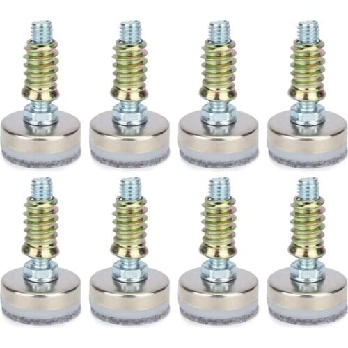 Furniture Levelers Adjustable Leveling Legs for Tables Chairs Cabinets M10 x 35mm Diameter Base with Felt Pads Pack of 8