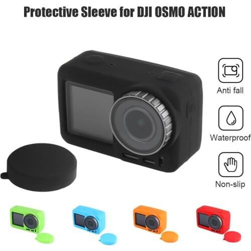 Camera Protector Silicone Protective Cover Case Lens Cap for DJI OSMO ACTION Slip-proof Scratch-proof and Durable