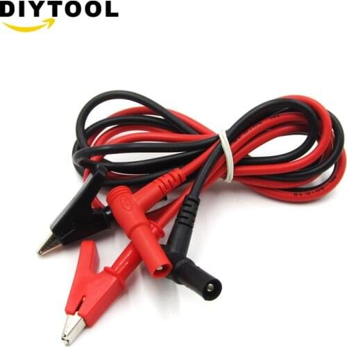 1 Pair Alligator Testing Cord Lead Clip Electrical Clamp to 4mm Banana Plug Connectors for Multimeter Probe Test Leads