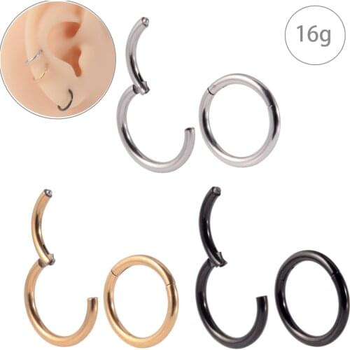 1Piece 16G Septum Piercing Clicker Ear Cartilage Pircing Earring Helix Septum Cliker Ring Surgical Steel Tornito Nose Clicker