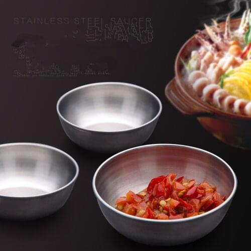 1pc Stainless Steel Sauce Dish Saucer Dish Kitchen Soy Sauce Small Dish Dip Plate Saucepan