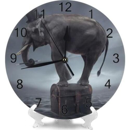 10Inch Wall Clock Elephant Patter Numeral Digital Dial Mute Silent Fashion Digital Clock Battery Operated Clocks for Living Home