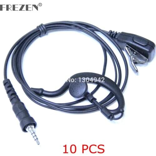 10 PCS G Shape Police Earpiece Headset Mic Microphone For Yaesu Vertex Two Way Radio VX-6R 7R 6E 7E 120 127 170 177 Wholesale