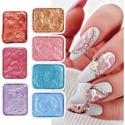 2.5g Nail Pigment Watercolor High Saturation Gradient Multi Colors DIY Glitter Solid Paint Manicure Decoration for Female