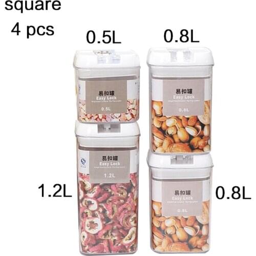 4 pcs rice storage food container storage storage container kitchen storage container Transparent environmental protection seal