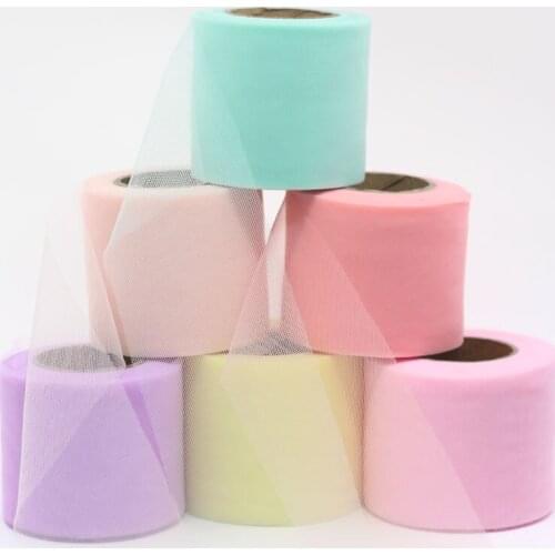 6cm*1meter Solid color Net Yarn for DIY Handmade Bowknot and Wedding Christmas Decorations Party Supplies Baby Shower Tutu Skirt