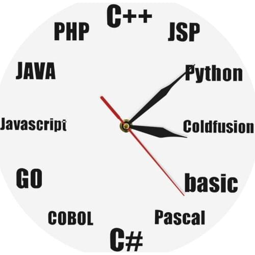 Business IT Office Wall Decor Program Nerd Quartz Wall Clock Gifts For IT Geeks Program Language Minimalist Design Wall Clock