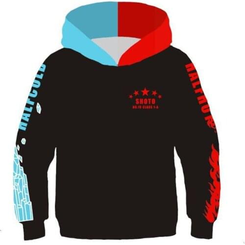 Kids My Hero Academia Todoroki Shoto Cosplay Buko No Hero Boy Girl Hoodies 3D Printed Sweatshirt Jacket Coats Sport Sweater