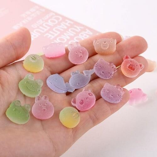 40pcs Animals/Heart/Stars Artificial Soft Candy Ornament DIY Craft Phone Shell Patch Arts Nail Decor Hair Accessories Materials