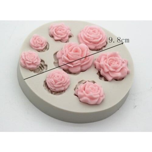 Mini Flower turn over Sugar silicone Mold Cake Decoration soap making silica gel mold
