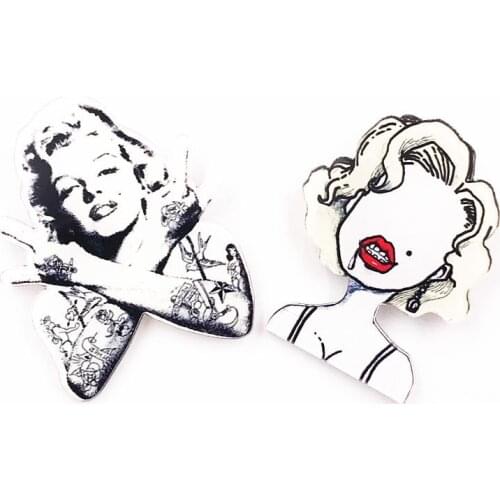 1PCS Women Girls Fashion Marilyn Monroe Character Icon Badge Harajuku Acrylic Pins Badges Cartoon Backpack DIY Brooches