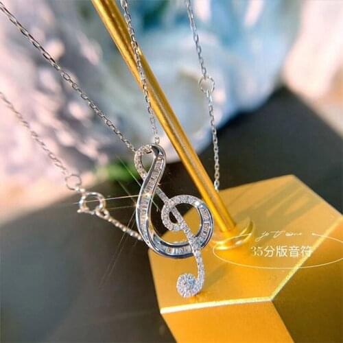 Music Note Treble Musical Symbol G Clef Gift Statement Necklace Gold Color Stainless Steel Snake Chain Pendant For Woman Gifts