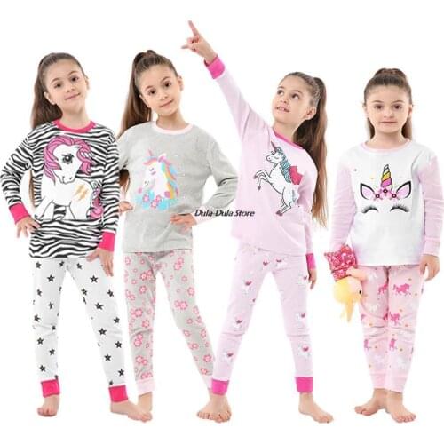 New Fashion Kids Pajama Cotton Casual Children Sleepwear Outfits Spring Autumn Long Sleeve Toddler Girls Pyjama Soft Baby Pijama