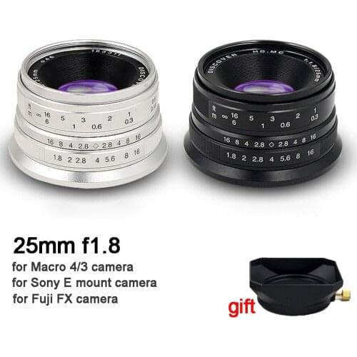 25mm F/1.8 HD MC Manual Focus Prime Lens for Sony E Mount A6500 A7 A7RII A7III/ Micro 4/3 Cameras GH4 GH5 E-PL7/ Fuji X-T2 X-A2