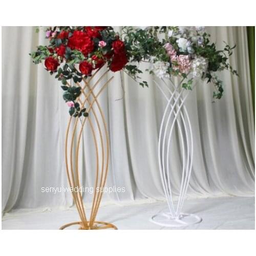 Wholesale Wedding occassion gold plating metal floral stand mental flower stand senyu0925