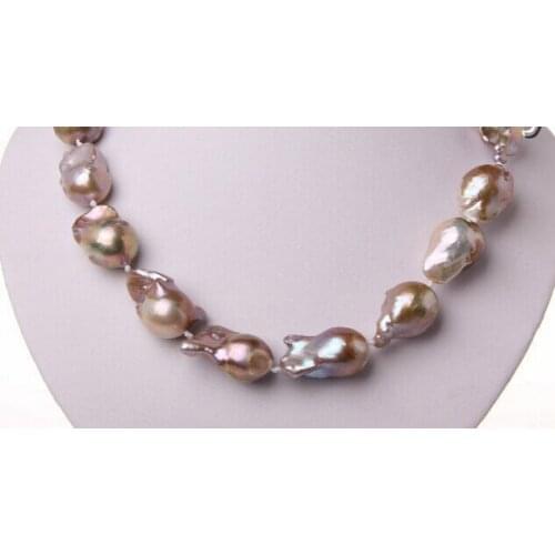 NEW 001756 stunning big baroque purple keshi reborn freshwater pearl necklace