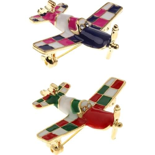 Personalized Drip Charm Aircraft Plane Pin Brooch Alloy Jet Pin Badge