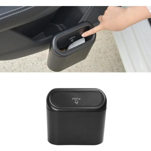Car Trash Can Plastic Vehicle Garbage Box Removable Portable Auto Interior Waste Bin Case
