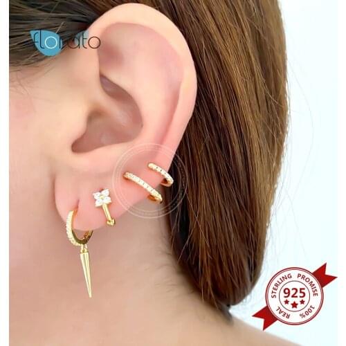 24k Gold-Plated Silver Ear Cuffs for Non Pierced Ears Gold Color Clip Earrings Climbers No Piercing Fake Cartilage Earrings