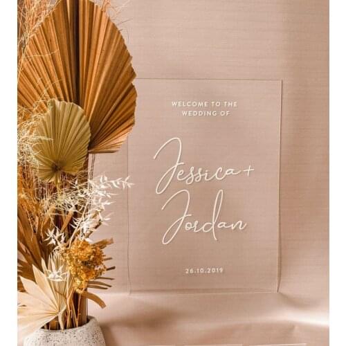 Welcome Sign Clear Acrylic Personalized Custom Wedding Signs Welcome To Our Wedding Sign Wedding Decor Party Rustic Modern