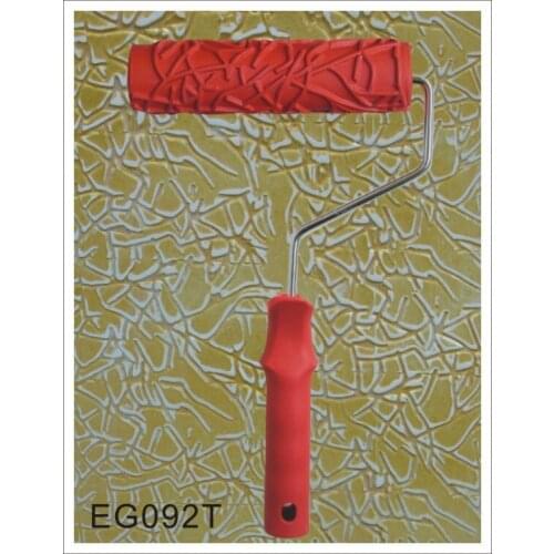 7" Fissures Pattern Rubber Roller Embossed Texture Pattern Paint Roller Home Decoration Paint Brush Background Wall Tool 7 Inch