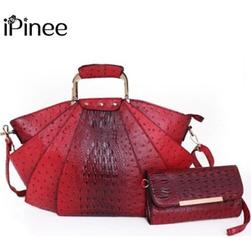 IPinee Luxury Handbags Women Bags Designer Crocodile Woman Leather Handbag Ladies Color Party Tote Shoulder Bags Sac A Main