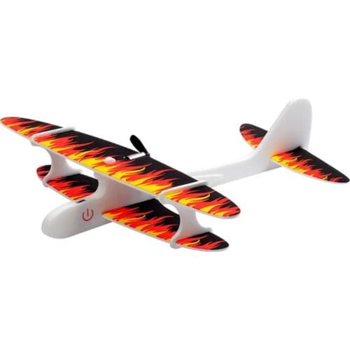 Hand Throw Airplane LED Light DIY Assembly Electric Glider Flying Airplane Model Kids Toy Rechargeable