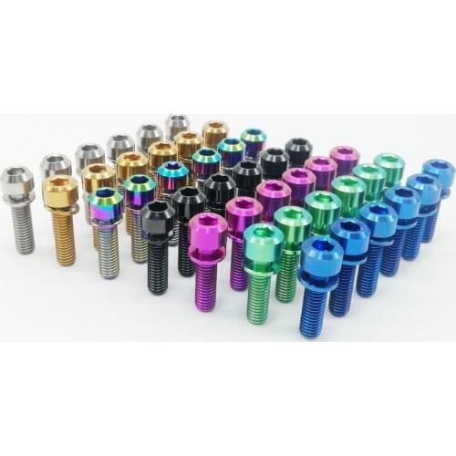 Colorful Super Light Titanium Ti M5x18mm Hex Socket With Washer round Head Bolt For Bike Bicycle Stems Handlebar 6pcs/lot