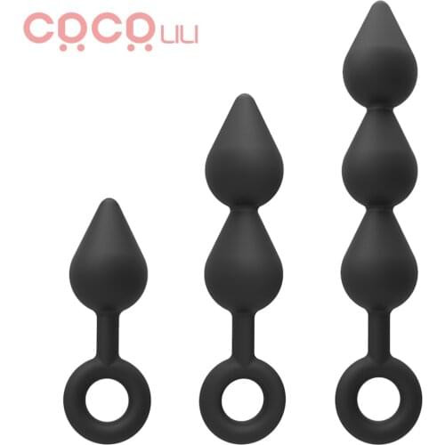 Silicone Anal Sex Toy for Men Women Black Anal Plug Butt Plug for Beginner Erotic Toys Silicone Adult Products Prostate Massager