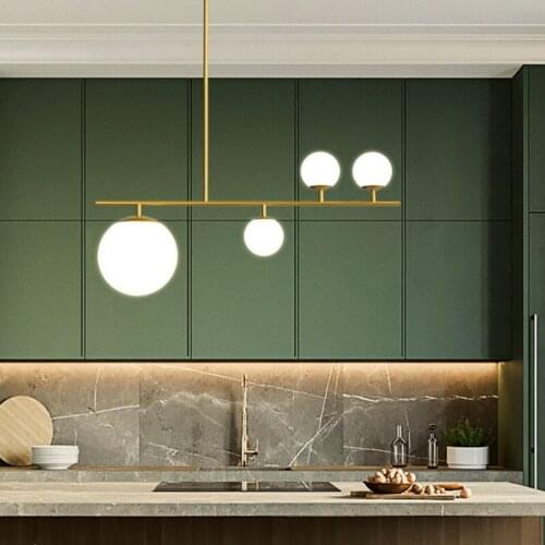 Modern Nordic long chandelier Black/Golden glass pendants for chandelier bedroom home decor Dining room chandelier designer